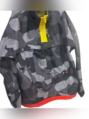 ADIDAS x LEGO Kids Brick Print Packable Windbreaker Jacket Size 13-14